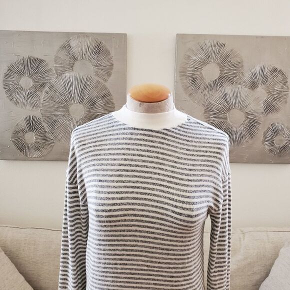 Norstrom BP Stripe Knit Mock Neck Top size Small - Picture 4 of 11